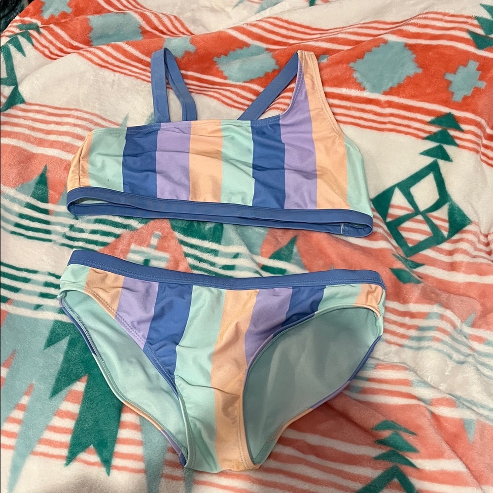 Striped Bikini Set in Pastel Colors